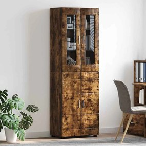 vidaXL Highboard με ράφι FLORIN Καπνιστό Δρύς 60 x 35 x 182 εκ.