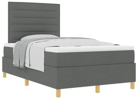 vidaXL Κρεβάτι με Βάση Σκοτεινού Γκρι 120x200 cm Ύφασμα