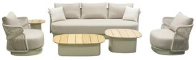 Σαλόνι Κήπου Aio-3 01-00-2751 (Σετ 6Τμχ) Με Μαξιλάρια Taupe 5 Θέσεων