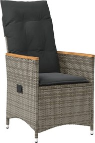 vidaXL Σετ Τραπεζαρίας Κήπου 7 τεμ. Γκρι Συνθ. Ρατάν με Μαξιλάρια