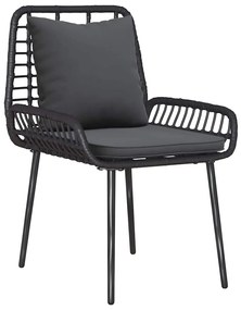 vidaXL Σέτ φαγητού για κήπο 3 pcs Μαύρο, Ανθρακί 35 x 35 x 45 εκ