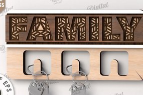 Intra απο ξύλο plywood 3mm-4mm πάχος Τρισδιάστατη Ξύλινη θήκη για κλειδί Δίασταση 30x20 cm INTRAFABR-113846203