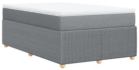 vidaXL Κρεβάτι Boxspring με Στρώμα Ανοιχτό Γκρι 120x190 εκ. Υφασμάτινο