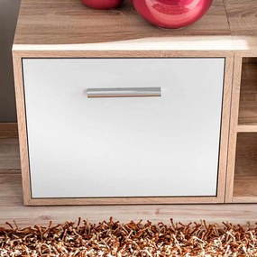 vidaXL Σετ επίπλου τηλεόρασης Επιτοίχιο 5 pcs Λευκό και ξύλο Sonoma