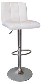 Σκαμπώ Lino Bar Χρώμιο/PU Άσπρο 44x50x62/92-83/113cm (Σετ 2 ΤΕΜ)