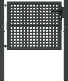 vidaXL Πόρτα Κήπου Ανθρακί 100x75 εκ. Ατσάλι