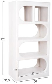 ΡΑΦΙΕΡΑ ΚΟΜΜΟ HANDYR  ΜΑΣΙΦ ΞΥΛΟ MANGO ΣΕ ΛΕΥΚΟ ΧΡΩΜΑ 60x35x120Υεκ.