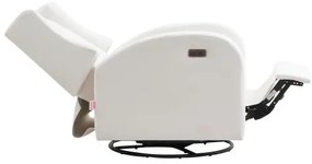 VEVOR Electronic Power Recliner and Swivel Glider, 250 lbs Weight Capacity Swivel Glider Recliner Chair with Adjustable Angle, Polyester Surface Recliner Rocker for Living Room, Bedroom, Off White