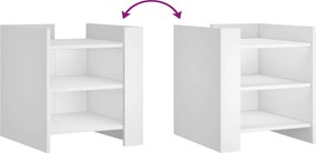 vidaXL Κομοδίνο Λευκό 45x50x50 εκ. από Επεξεργασμένο Ξύλο