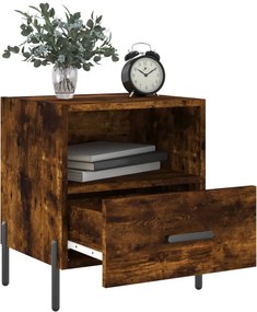 vidaXL Κομοδίνα 2 τεμ. Καπνιστή Δρυς 40 x 35 x 47,5 εκ. Επεξεργ. Ξύλο