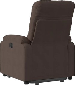 vidaXL Πολυθρόνα Ηλεκ. Ανακλινόμενη Ανύψωση Καφέ Ύφασμα Μικροϊνών
