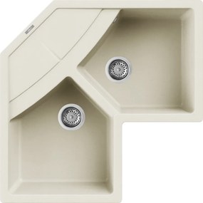 Elleci Unico Corner - Γωνιακός Νεροχύτης Κουζίνας 83x83 - Bianco Antico