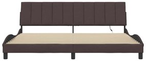 vidaXL Σκελετός Κρεβατιού Χωρίς Στρώμα Hanko Σκ. Καφέ 200x200 εκ. Υφασμάτινο