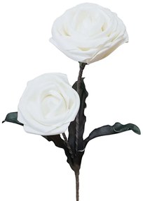 Τεχνητό Φυτό Τριαντάφυλλο Λευκό 2πλο  Υ61cm 6072-3 Marhome