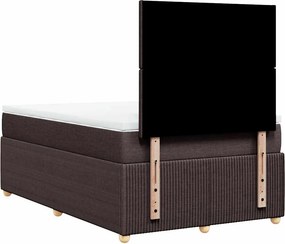 vidaXL Κρεβάτι Boxspring με Στρώμα Σκούρο Καφέ 120x200 εκ. Υφασμάτινο