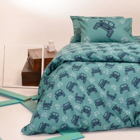 Μαξιλαροθήκες Παιδικές Trucks (Σετ 2τμχ) Aqua Melinen 50Χ70 100% Cotton