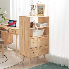 Ραφιέρα με συρτάρια Nextdeco Natural μασίφ ξύλο Υ115x60x40εκ.