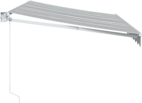 vidaXL Τέντα Πτυσσόμενη Ανθρακί και Λευκή 3,5x2,5μ. Ύφασμα / Αλουμίνιο