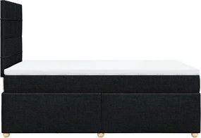vidaXL Κρεβάτι Boxspring με Στρώμα Μαύρο 120x200 εκ. Υφασμάτινο