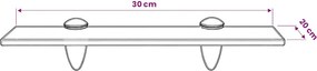 vidaXL Ράφι Τοίχου 8 χιλ. 30 x 20 εκ. Γυάλινο