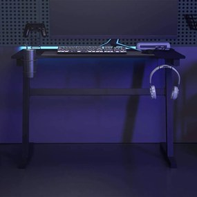 vidaXL Γραφείο Gaming με LED Μαύρο 110 x 60 x 75 εκ. σε Σχήμα Ζ