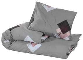 vidaXL Σετ Παπλωματοθήκης Γκρι 200x220 εκ. Βαμβακερό