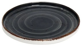 Πιάτο Πορσελάνινο Terra Step Ρηχό Σετ 6 τμχ Tlg132K6 Φ21cm Grey Espiel Porcelain