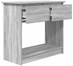 vidaXL Τραπέζι κονσόλας με συρτάρια Γκρι Sonoma 85,5x38,5x74,5 cm