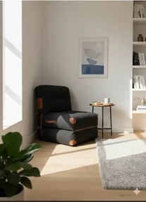 Stewehome Μποέμ μοντέρνος μονός καναπές με πτυσσόμενο στρώμα και μονάδα δαπέδου 80x80x80 cm
