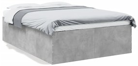vidaXL Πλαίσιο Κρεβατιού Γκρι Σκυροδέματος 120x190 εκ. Επεξεργ. Ξύλο