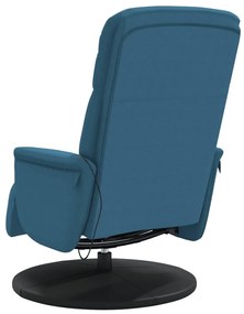 vidaXL Πολυθρόνα Μασάζ Ανακλινόμενη με Υποπόδιο Μπλε Βελούδινη