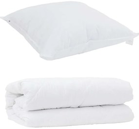 vidaXL Διπλό με Μαξιλάρι 2 pcs Λευκό 140 x 200 cm Μικροΐνες
