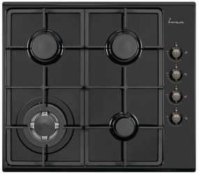 Fram FBH-V4IWF-RBK Εντοιχιζόμενη Εστία Αερίου με Πλαίσιο, 60cm Μαύρη , Υγραερίου