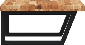 vidaXL Ράφι Νιπτήρα Τοίχου από Ατσάλι / Μασίφ Ξύλο Ακακίας