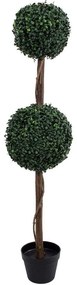 Τεχνητό Δέντρο Πυξός 20399 120cm Brown-Green Globostar Πολυαιθυλένιο,Ξύλο