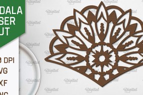 Intra απο ξύλο plywood Χρώμα wenge 3mm-4mm πάχος - Floral σχέδιο τοίχου Mandala με Δίασταση 30x30 cm INTRAFABR-96246694