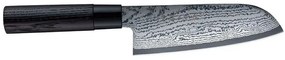 Μαχαίρι Santoku Shippu Black FD-1597 16,5cm Από Δαμασκηνό Ατσάλι Silver-Black Tojiro Steel,Wood