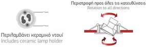 Χωνευτό σποτ AR111-Μήκος 19 εκ.