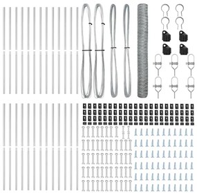 vidaXL Στύλος Περιφράξεων Ασημί 50 x 1 μ (36 μμ πλέγμα) Ατσάλι