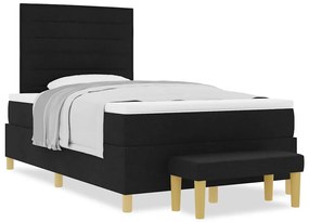 vidaXL Κρεβάτι με ελατήρια με στρώμα Μαύρο 120 x 200 cm ύφασμα