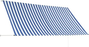 vidaXL Τέντα Συρόμενη Μπλε / Λευκό 300 x 150 εκ.