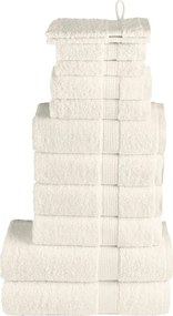 vidaXL Πετσέτες Premium Σετ 12 Τεμ. SOLUND Κρεμ 600 γρ/μ²