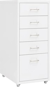 vidaXL Αρχειοθήκη Φορητή Λευκή 28 x 41 x 69 εκ. Μεταλλική