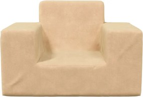 vidaXL Καναπές Παιδικός Κρεμ από Μαλακό Βελουτέ Ύφασμα