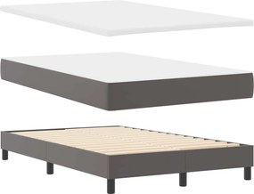vidaXL Κρεβάτι με ελατήρια με στρώμα Γκρι 120 x 200 cm Τεχνητό δέρμα