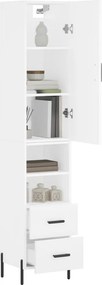 vidaXL Ντουλάπι Λευκό 34,5 x 34 x 180 εκ. από Επεξεργασμένο Ξύλο