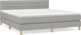 vidaXL Κρεβάτι Boxspring με Στρώμα Αν. Πράσινο 160x200εκ Υφασμάτινο
