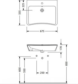 Serel Senior 3044 - Νιπτήρας ΑμΕΑ 67,5x55,5