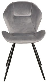Επενδυμένη καρέκλα Ginger 51x41x85 μαύρος μεταλλικός σκελετός/γκρι βελούδο bluvel 14 DIOMMI GINGERVCSZ