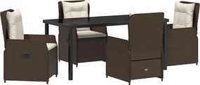 vidaXL Σέτ φαγητού για κήπο 5 pcs Καφέ συνθετικό ρατάν